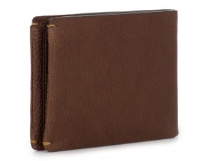 leather mini wallet with coin pocket brown side