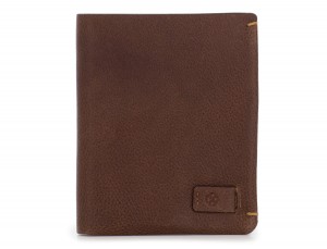Small leather men wallet brown front