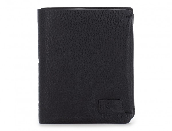 Small leather men wallet black front