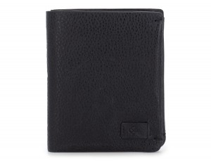 Small leather men wallet black front