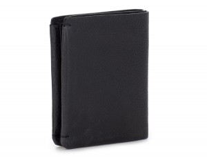 Small leather men wallet black side