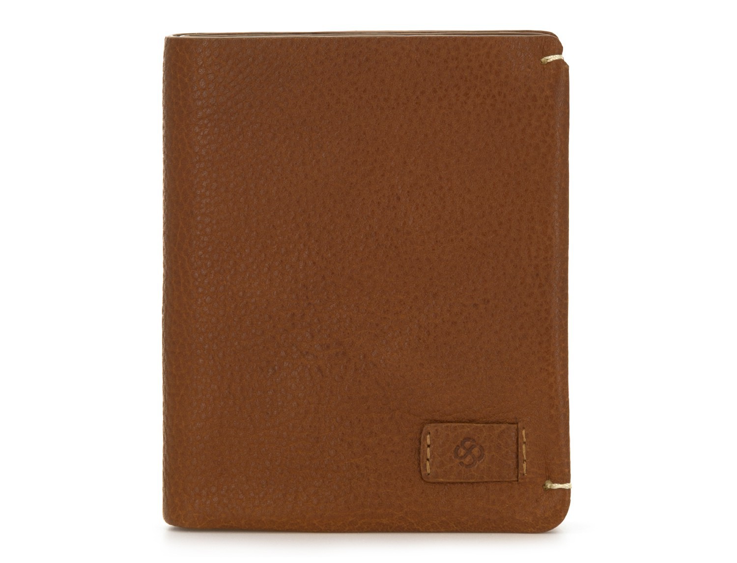 Small leather men wallet light brown front