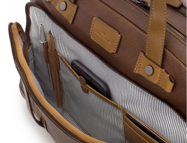 leather vintage briefbag brown inside