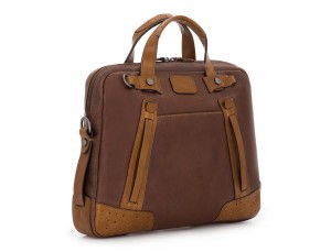 leather vintage laptop bag brown side