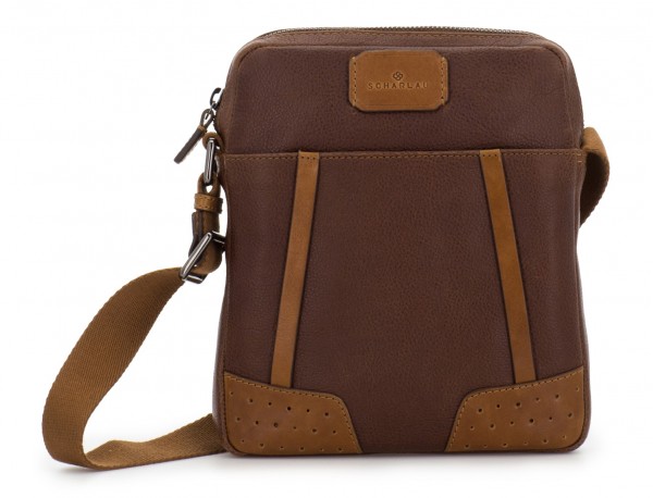 Leather cross body bag brown front