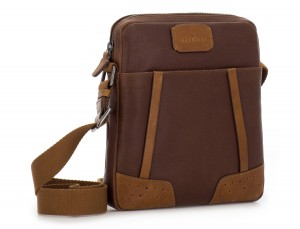 Leather cross body bag brown side