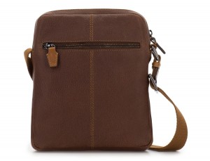 Borsa a tracolla da uomo in pelle vintage marrone back