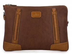 leather portfolio vintage brown front