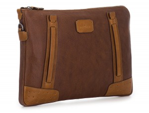 leather portfolio vintage brown side