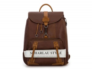 leather vintage backpack brown detail