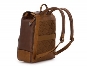 mochila de piel vintage marrón back
