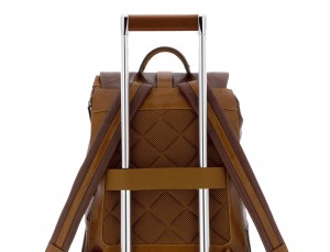 leather vintage backpack brown trolley