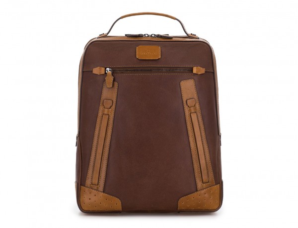 leather vintage backpack brown front