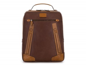 leather vintage backpack brown front