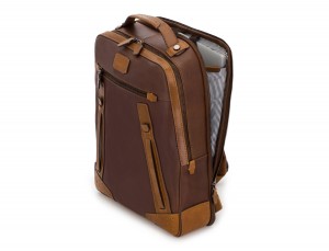 leather vintage backpack brown open