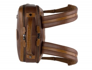 leather vintage backpack brown handles