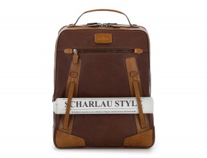 leather vintage backpack brown detail