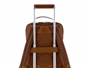 Zaino per computer in pelle vintage marrone trolley