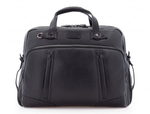 leather vintage briefbag black front