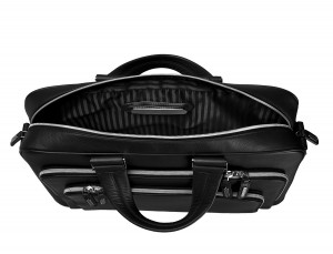 maletin ejecutivo de cuero en color negro placa personalizada