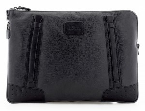 leather portfolio vintage black front