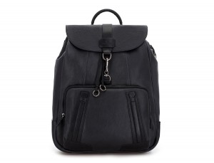 leather vintage backpack black front