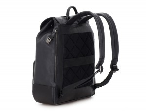 mochila de piel vintage negra detrás