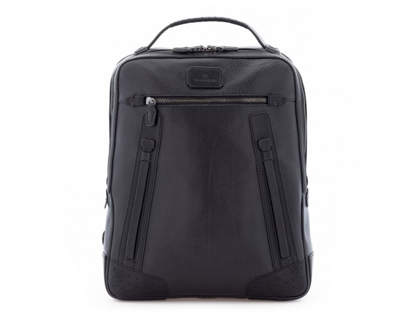 leather vintage backpack black front