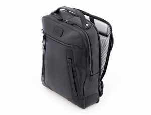 leather vintage backpack black laptop