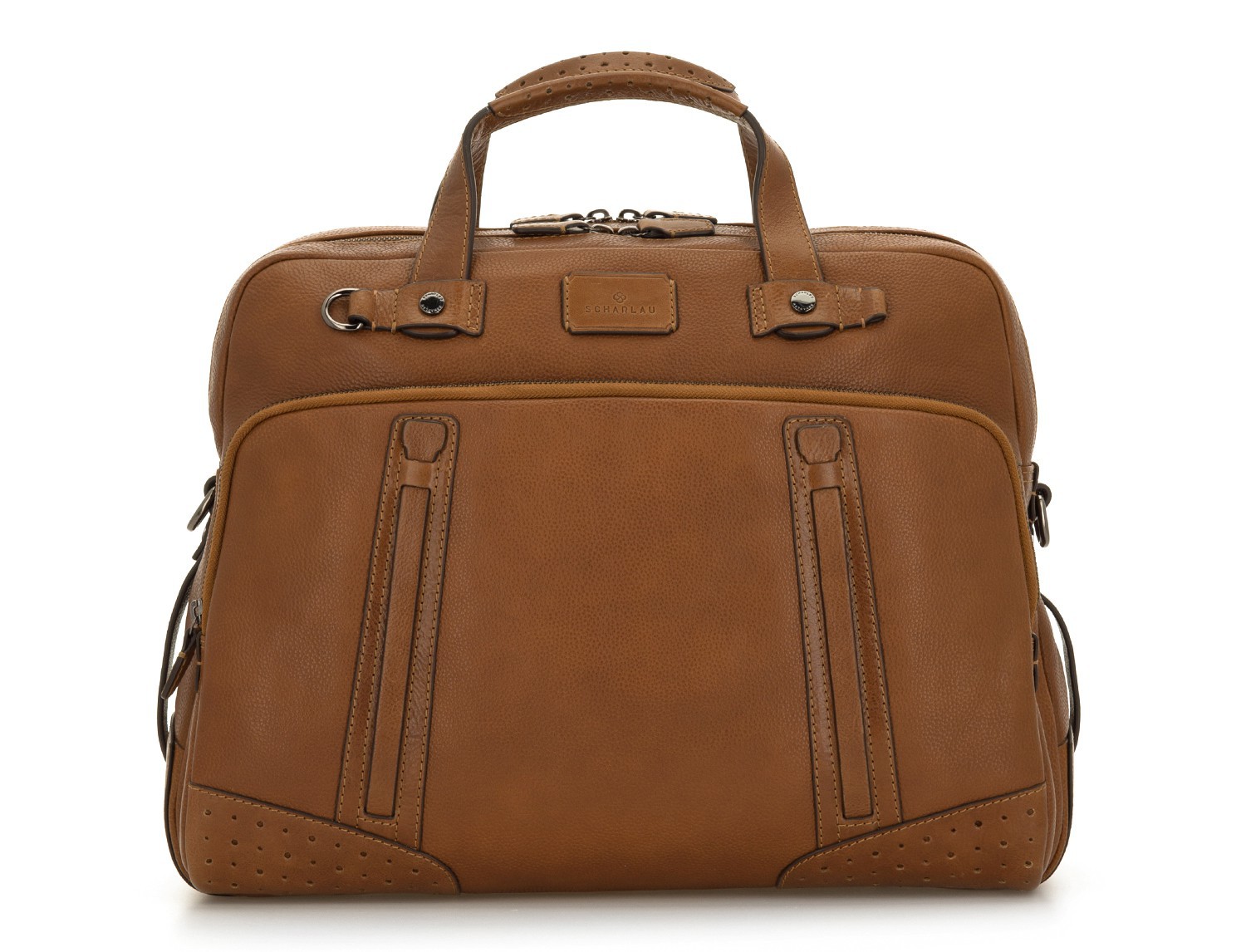 leather vintage briefbag light brown front