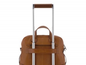 leather vintage briefbag light brown trolley