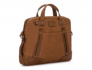 leather vintage laptop bag light brown side