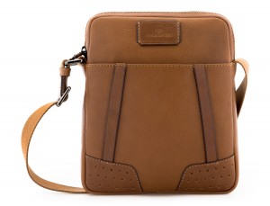 Leather cross body bag light brown front
