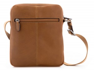 Leather cross body bag light brown back