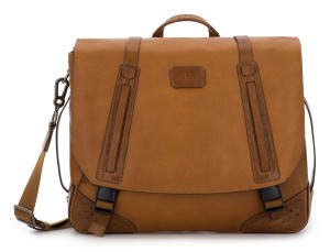 Cartella messenger in pelle vintage marrone chiaro front