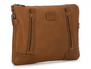 leather portfolio vintage light brown side