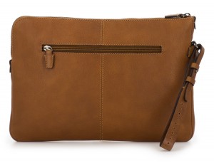 leather portfolio vintage light brown back