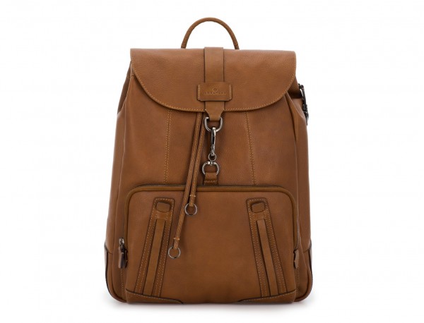leather vintage backpack light brown front