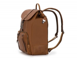 leather vintage backpack light brown side
