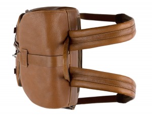 mochila de piel vintage marrón claro asas