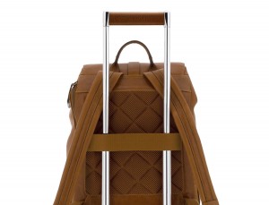 Zaino in pelle vintage marrone chiaro trolley