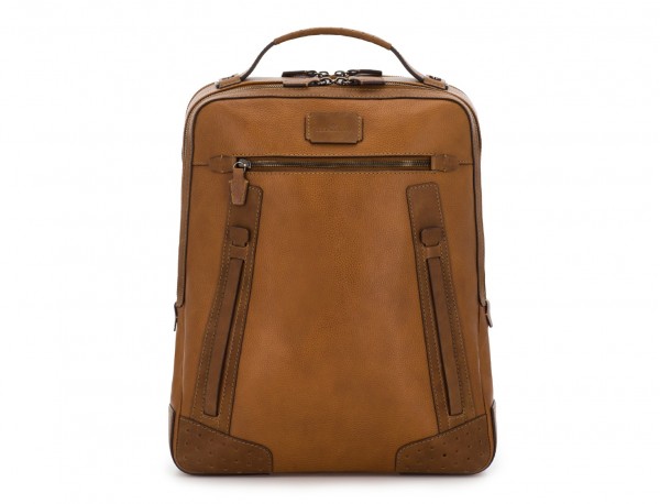 leather vintage backpack light brown front