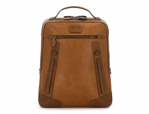 leather vintage backpack light brown front