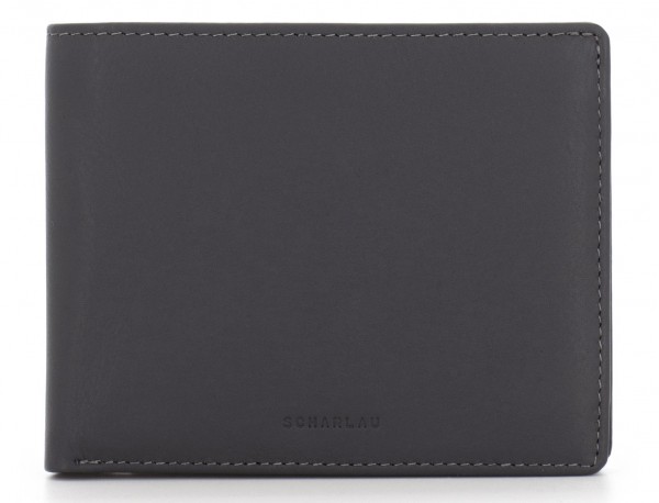 leather wallet men gray front