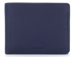 leather wallet men blue front