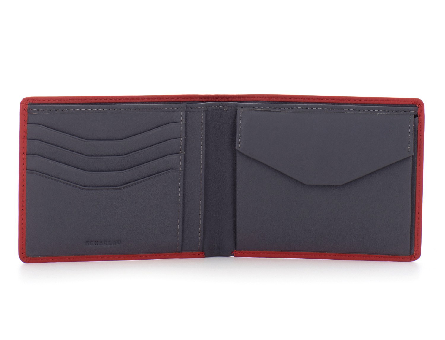 leather wallet men red interior