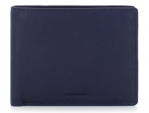 cartera de piel hombre azul frontal