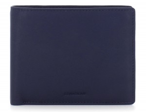 leather men wallet blue front