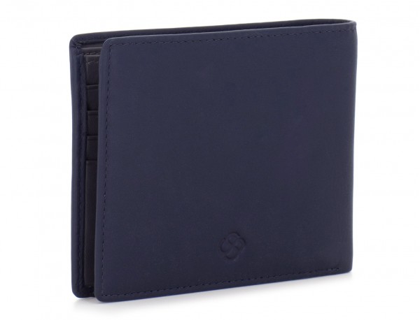 leather men wallet blue side