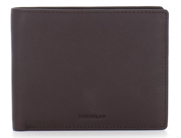 leather men wallet brown front